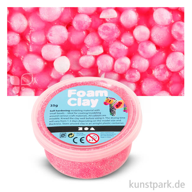 Artikelbild 1 des Artikels “Foam Clay - Modelliermasse mit kleinen Perlen, 35 g Einzelfarbe | Neon-Pink“