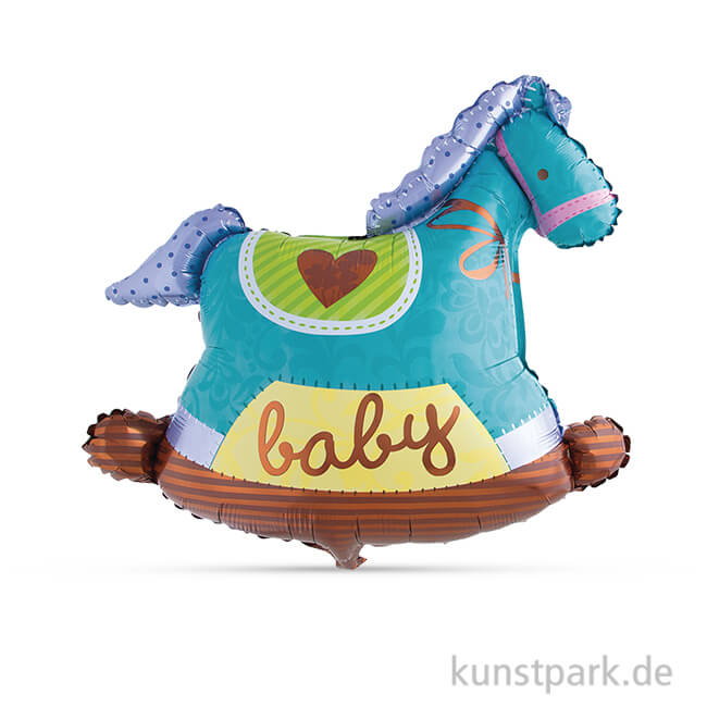 Artikelbild 1 des Artikels “Folienballon Schaukelpferd, 94 cm Babyblau“