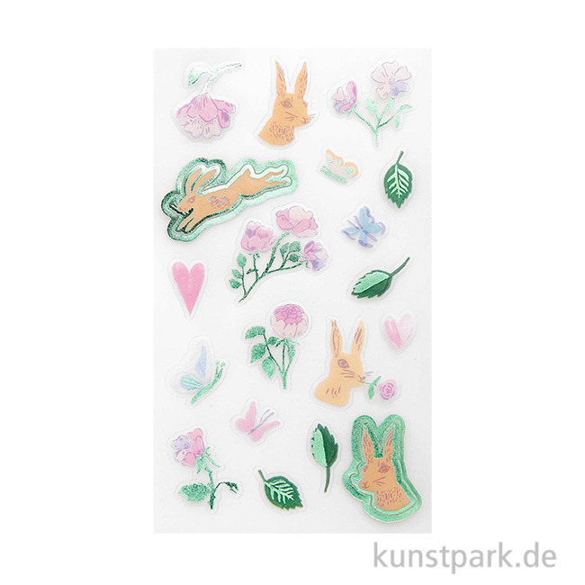 Artikelbild 1 des Artikels “Foliensticker - La Vie en Rose, Blumen + Hasen, 4 Bögen “