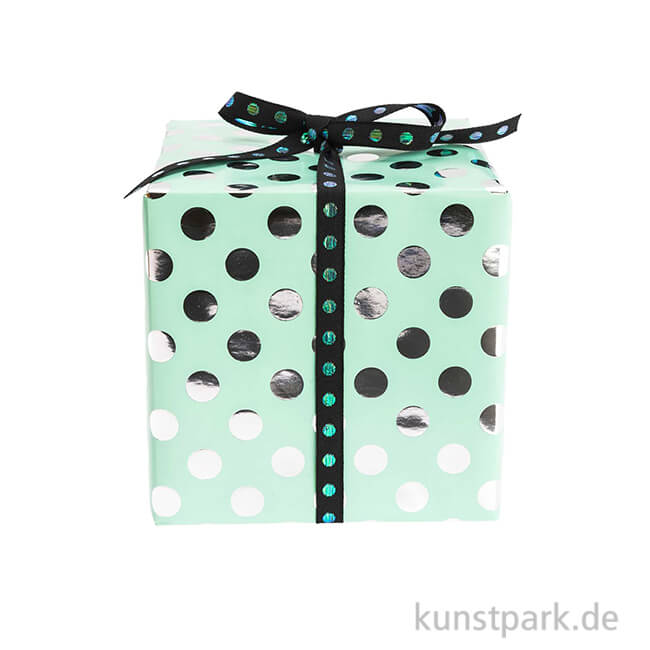 Artikelbild 1 des Artikels “Geschenkpapier - Mint mit Silber Punkte, 200 x 70 cm “