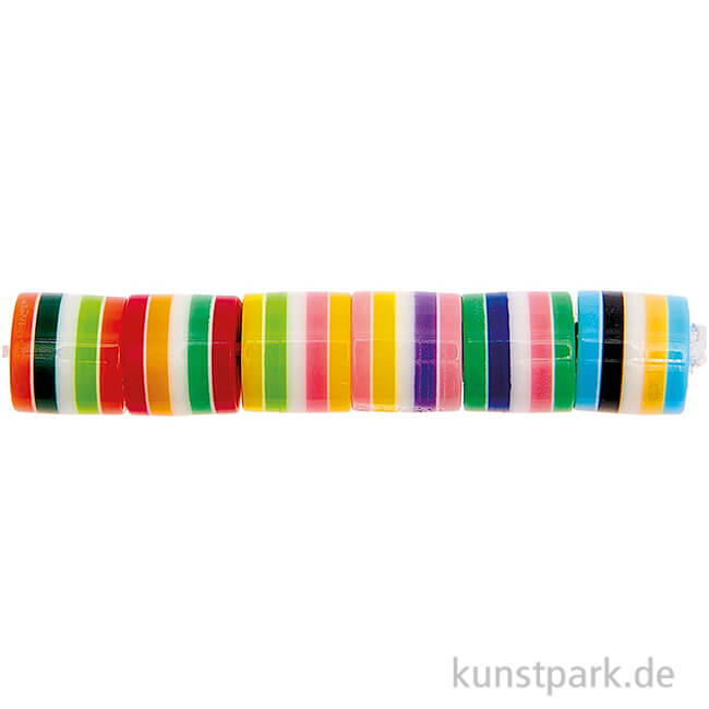 Artikelbild 1 des Artikels “Gestreifte Zylinderperlen, Farbmix, 9 x 10 mm, 21 Stück “