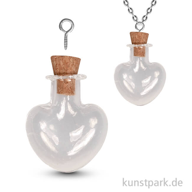 Artikelbild 1 des Artikels “Glas-Anhänger Herz Vintage Collection mit Korkverschluss - 2,2x3 cm “