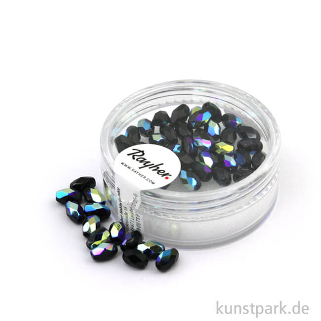 Artikelbild 1 des Artikels “Glas Schliffperle OLIVE irisierend - 6x4 mm - 50 Stück Dose | Onyx“