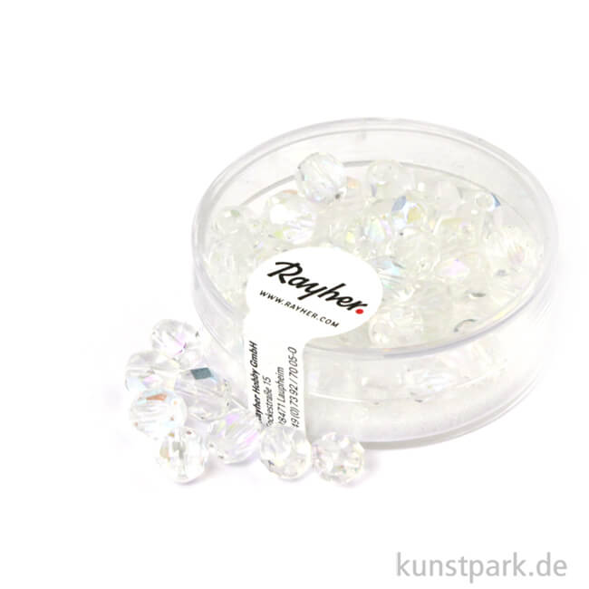 Artikelbild 1 des Artikels “Glas Schliffperlen irisierend - 6 mm - 50 Stück Dose | Bergkristall“