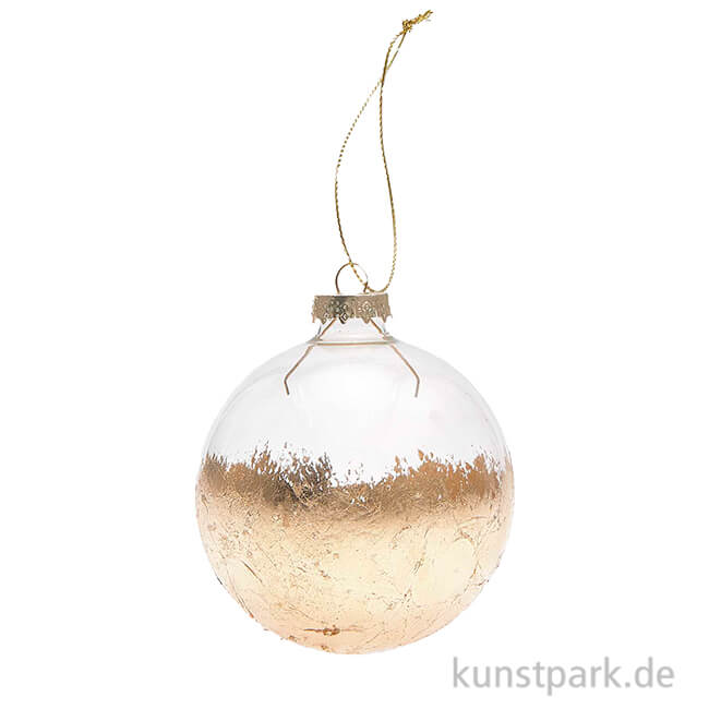 Artikelbild 1 des Artikels “Glaskugel - Baumschmuck mit Blattgold-Design, transparent, 8 cm “