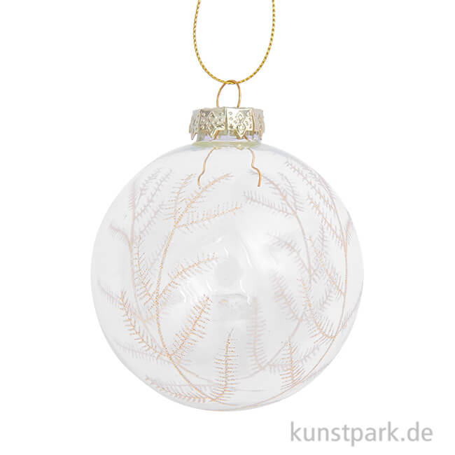 Artikelbild 1 des Artikels “Glaskugel - Baumschmuck mit Ornament, Gold, 8 cm “