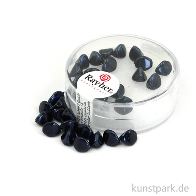 Artikelbild 1 des Artikels “Glasperlen-Dreikant - 7 mm - 32 Stück Dose | Nachtblau“