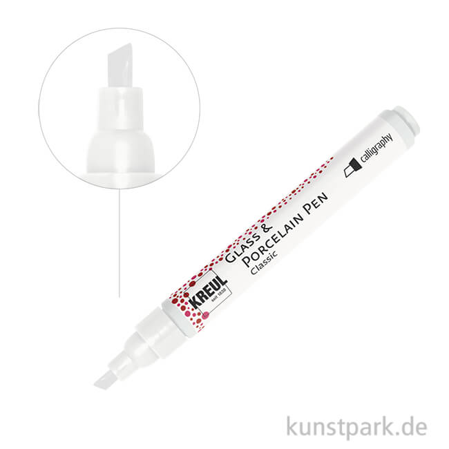 Artikelbild 1 des Artikels “KREUL Glass & Porcelain Pen - Calligraphy Weiß“