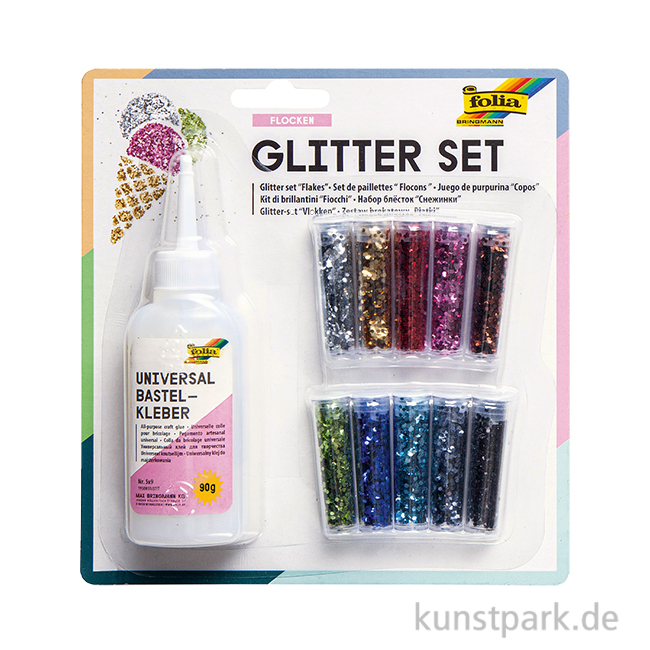 Artikelbild 1 des Artikels “Glitter-Flocken Set, 10 Dosen sortiert, inklusive Kleber “