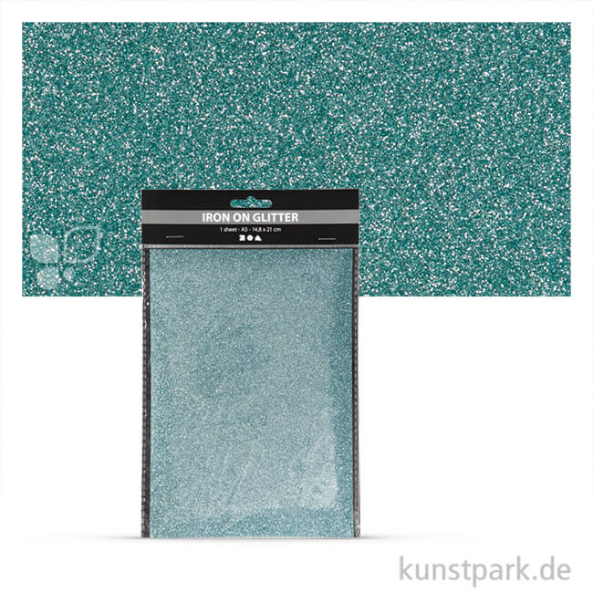 Artikelbild 1 des Artikels “Glitter Transferfolie zum Aufbügeln DIN A5 14,8 x 21 cm | Hellblau“