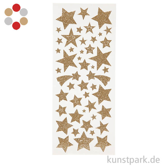 Artikelbild 1 des Artikels “Glitzer-Sticker Sterne, 2 Blatt mit verschiedenen Motiven “