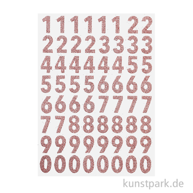 Artikelbild 1 des Artikels “Glitzer Sticker - Zahlen, Rosegold “