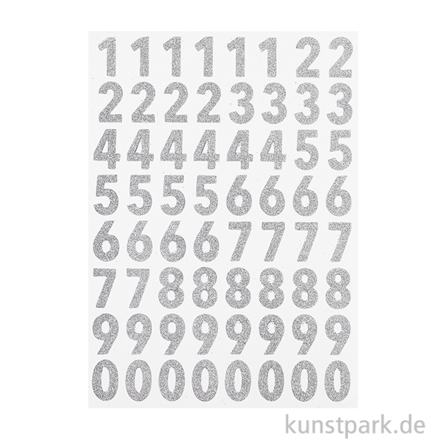 Artikelbild 1 des Artikels “Glitzer Sticker - Zahlen, Silber “