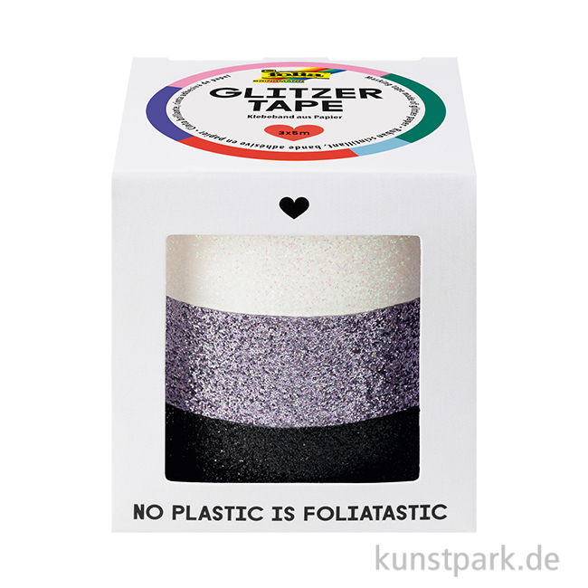Artikelbild 1 des Artikels “Glitzer-Tape - Weiß-Grau-Schwarz, 3er-Set, 15 mm, 5 m “