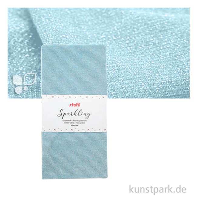 Artikelbild 1 des Artikels “Glitzerstoff Zuschnitt - 50 x 65 cm Farbe | Hellblau“