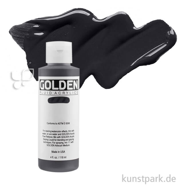 Artikelbild 1 des Artikels “GOLDEN Fluid Acrylics, Flüssige Acrylfarben 119 ml | 2040 Carbon Black“