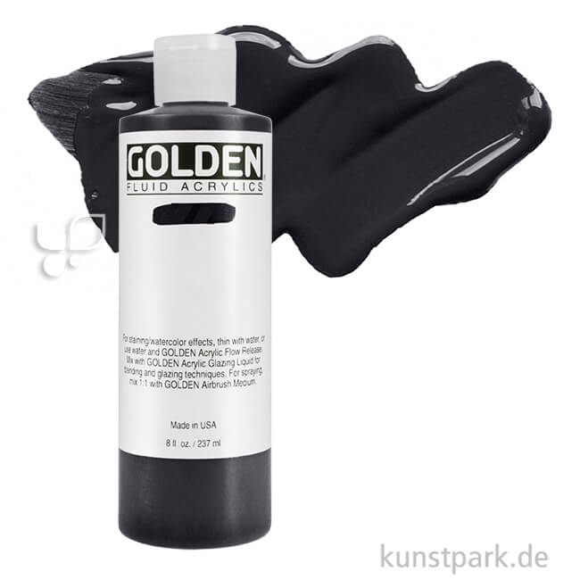 Artikelbild 1 des Artikels “GOLDEN Fluid Acrylics, Flüssige Acrylfarben 236 ml | 2040 Kohlenschwarz“
