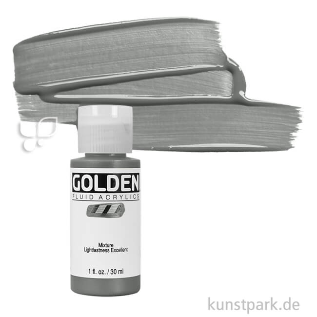 Artikelbild 1 des Artikels “GOLDEN Fluid Acrylics, Flüssige Acrylfarben 30 ml | 2458 Iridescent Stainless Steel (Coarse)“