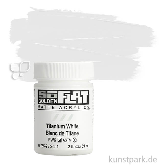Artikelbild 1 des Artikels “GOLDEN SoFlat - Matte Acrylfarbe 59 ml | Titanium White“