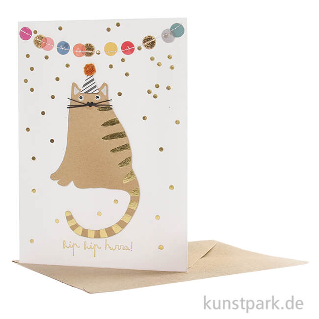 Artikelbild 1 des Artikels “Good old friends - Crazy Cat Karte, Hipp hipp hurra “