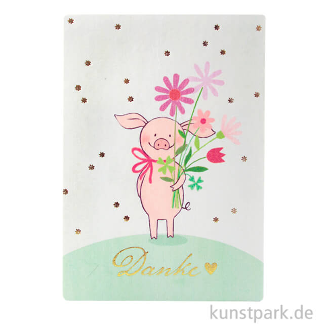 Artikelbild 1 des Artikels “Good old friends - Saubande Postkarte, Blumen, Danke “