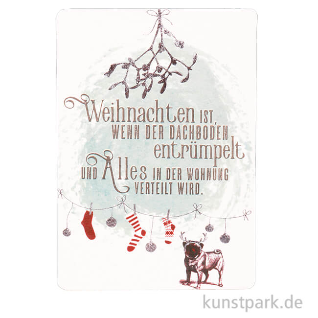 Artikelbild 1 des Artikels “Good old friends - Winterwelt Postkarte, Mops “