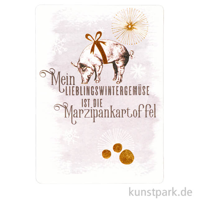 Artikelbild 1 des Artikels “Good old friends - Winterwelt Postkarte, Schwein “
