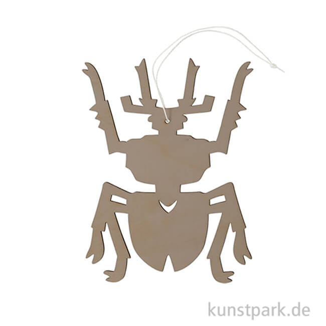 Artikelbild 1 des Artikels “Grauer Hirschkäfer aus Holz mit Hänger, Länge 10 cm “