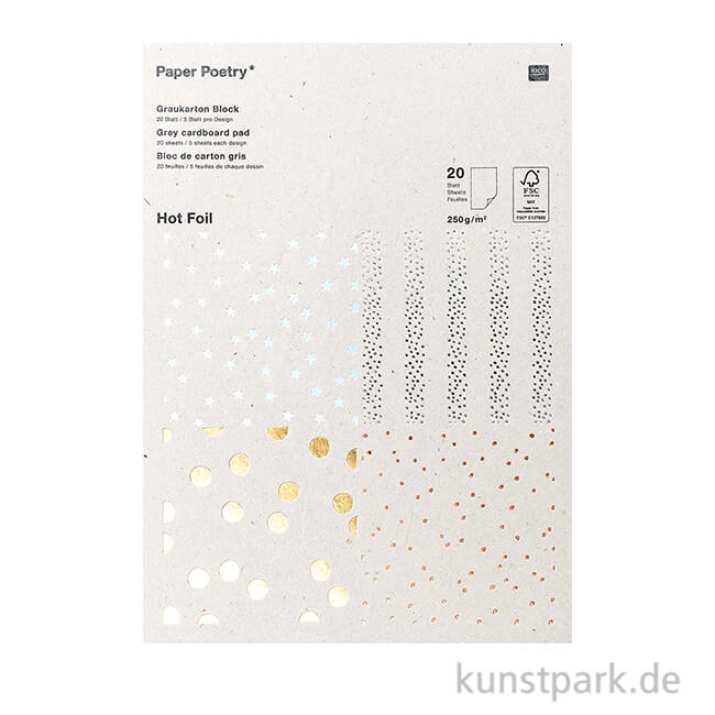 Artikelbild 1 des Artikels “Graukarton Block - Hot Foil, 21 x 29,5 cm “