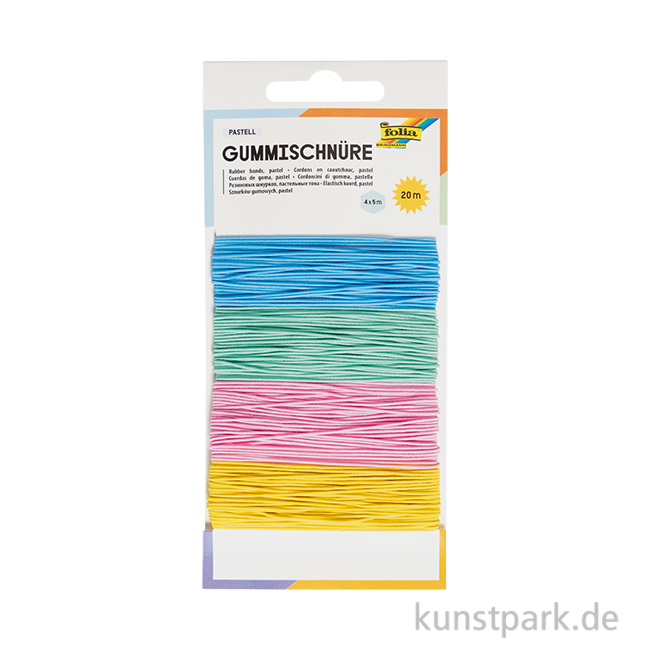 Artikelbild 1 des Artikels “Gummischnüre in Pastellfarben, je 5 Meter, 4er Set “
