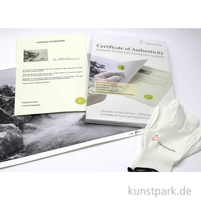 Artikelbild 1 des Artikels “Hahnemühle Echtheitszertifikat mit Hologramm, 25 Blatt, 150g, DIN A4 “