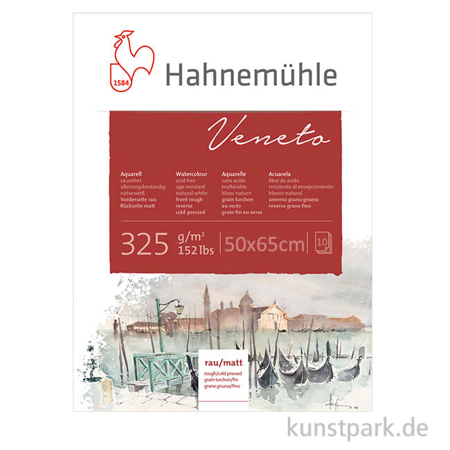 Artikelbild 1 des Artikels “Hahnemühle VENETO Aquarellkarton, 10 Bogen, 325g, 50 x 65 cm “