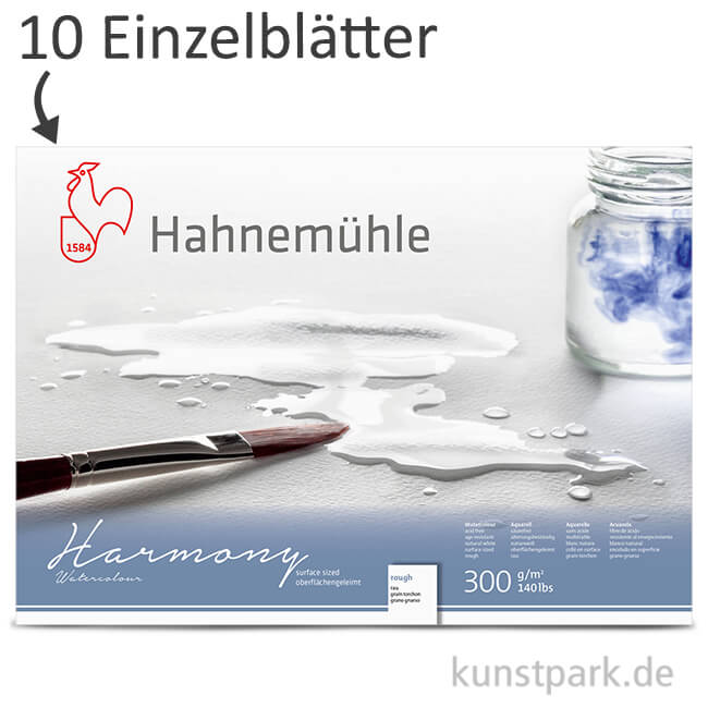 Artikelbild 1 des Artikels “Hahnemühle HARMONY Aquarell Papier, 10 Einzelblatt, 300g - rau “