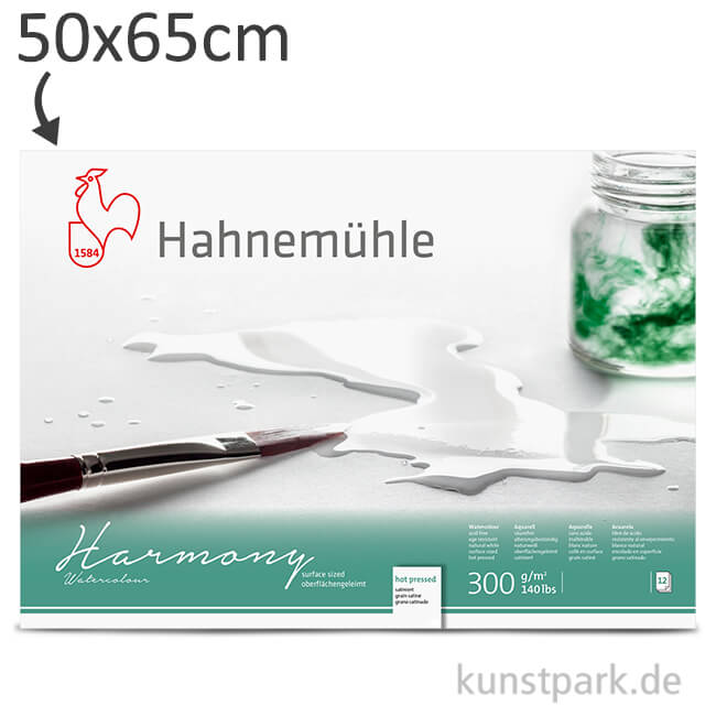 Artikelbild 1 des Artikels “Hahnemühle HARMONY Aquarell Papier, 10 Einzelblatt, 300g - satiniert 50 x 65 cm“