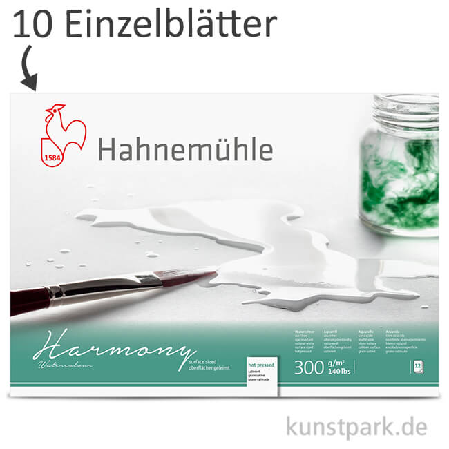 Artikelbild 1 des Artikels “Hahnemühle HARMONY Aquarell Papier, 10 Einzelblatt, 300g - satiniert “