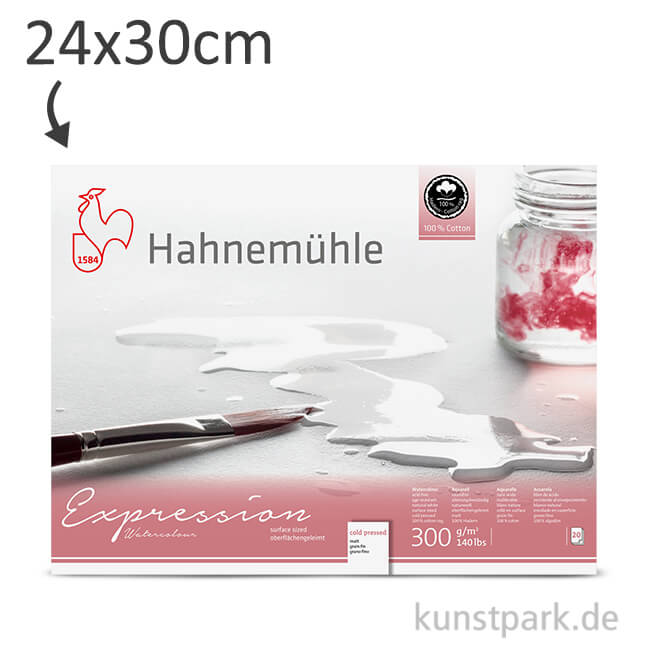 Artikelbild 1 des Artikels “Hahnemühle EXPRESSION Aquarellpapier, 20 Blatt, 300g - matt 24 x 30 cm“