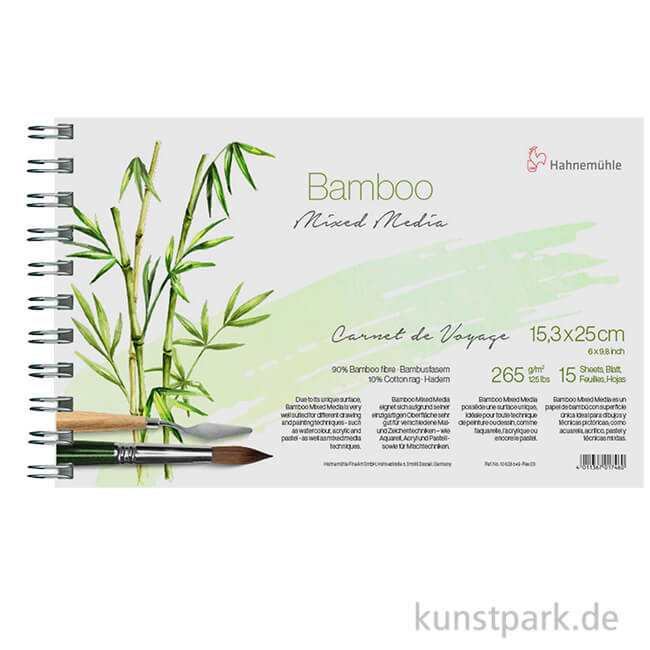 Artikelbild 1 des Artikels “Hahnemühle BAMBOO CARNET DE VOYAGE - 15 Blatt, 265g, 15,3 x 25 cm “