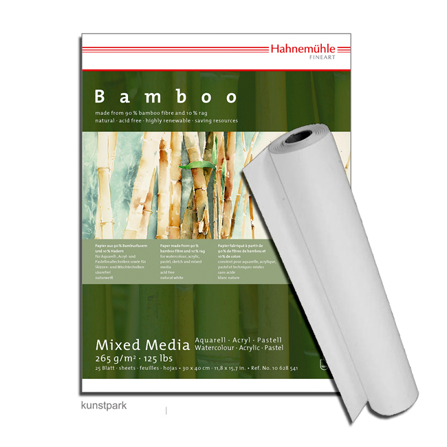 Artikelbild 1 des Artikels “Hahnemühle BAMBOO-Mixed-Media - 265g, 1,25 x 10 Meter Rolle “