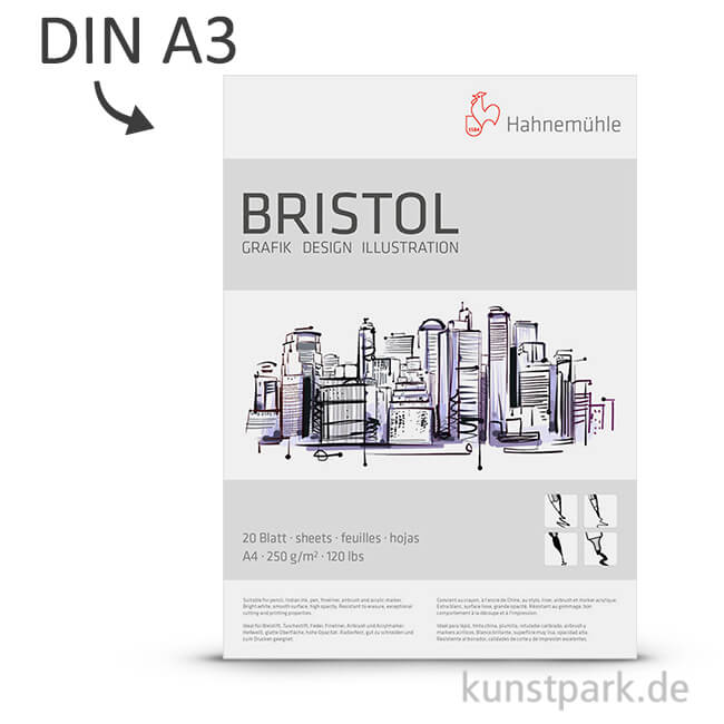 Artikelbild 1 des Artikels “Hahnemühle BRISTOL Grafik & Design, 250 g, 20 Blatt DIN A3“