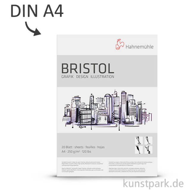 Artikelbild 1 des Artikels “Hahnemühle BRISTOL Grafik & Design, 250 g, 20 Blatt DIN A4“