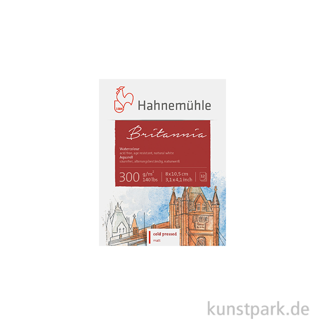 Artikelbild 1 des Artikels “Hahnemühle BRITANNIA Aquarellblock, 12 Blatt, 300g matt 8 x 10,5 cm“
