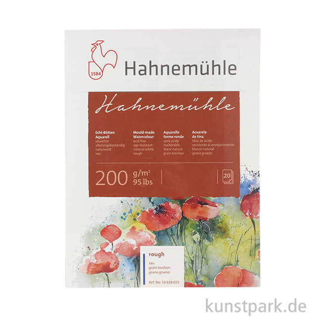 Artikelbild 1 des Artikels “Hahnemühle Echt-Bütten Aquarellblock, 20 Blatt, 200g rau 24 x 32 cm“