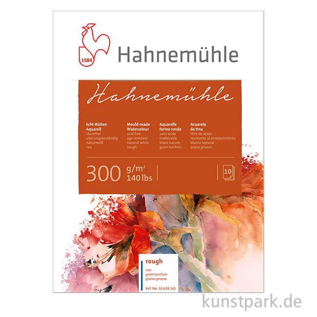 Artikelbild 1 des Artikels “Hahnemühle Echt Bütten Aquarellpapier, 10 Blatt, 300g rau “