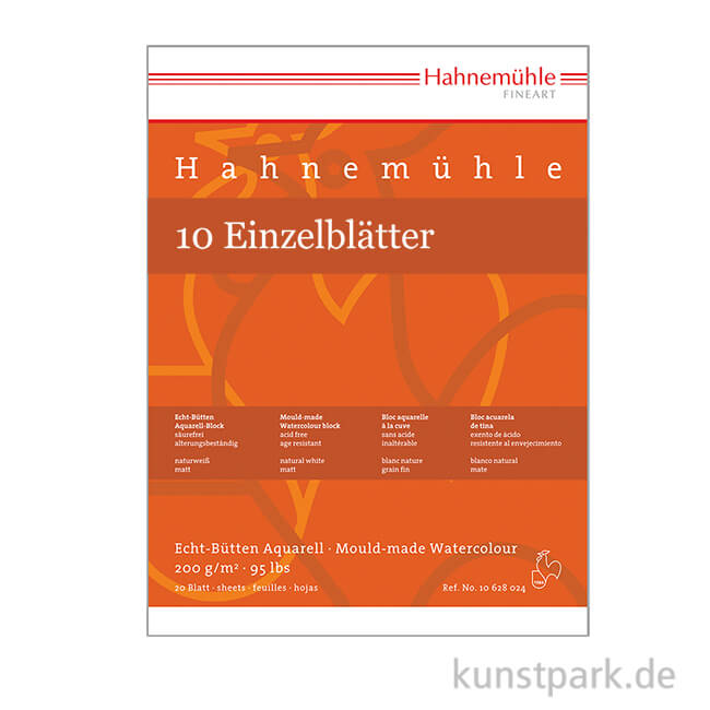 Artikelbild 1 des Artikels “Hahnemühle Echt-Bütten Aquarellpapier, 10 Bogen, 200g rau 50 x 65 cm“