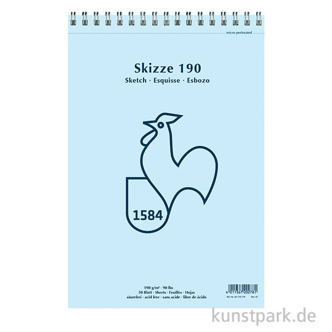Artikelbild 1 des Artikels “Hahnemühle SKIZZE 190, 1584 Skizzenblock, 50 Blatt, 190g, spiral “