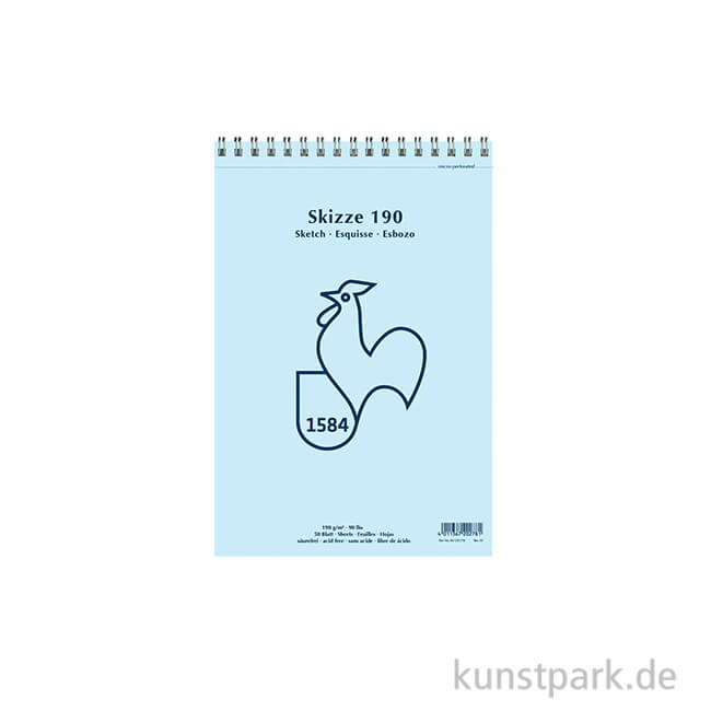 Artikelbild 1 des Artikels “Hahnemühle SKIZZE 190, 1584 Skizzenblock, 50 Blatt, 190g, spiral DIN A4“