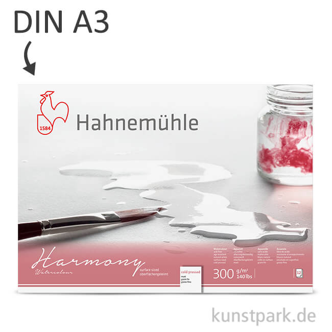Artikelbild 1 des Artikels “Hahnemühle HARMONY Aquarell Papier, 12 Blatt, 300g - matt DIN A3“