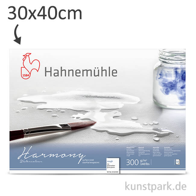 Artikelbild 1 des Artikels “Hahnemühle HARMONY Aquarell Papier, 12 Blatt, 300g - rau 30 x 40 cm“