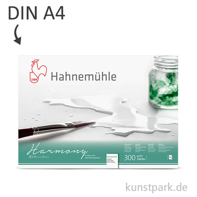 Artikelbild 1 des Artikels “Hahnemühle HARMONY Aquarell Papier, 12 Blatt, 300g - satiniert DIN A4“