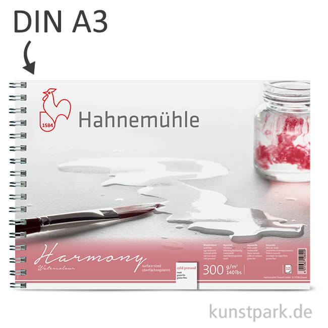 Artikelbild 1 des Artikels “Hahnemühle HARMONY Aquarell Papier Spiralblock, 12 Blatt, 300g - matt DIN A3“